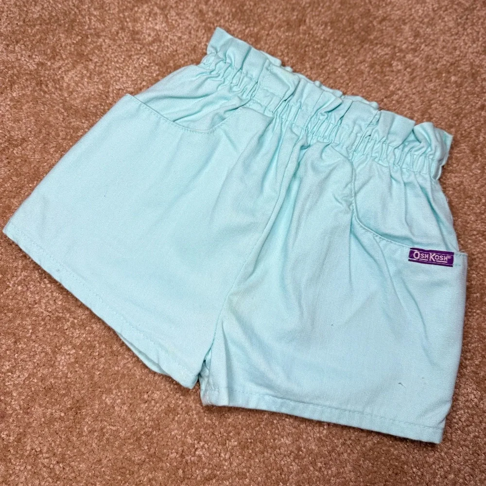 Vintage OshKosh Unisex Blue Cotton Shorts 3T Made in USA‎